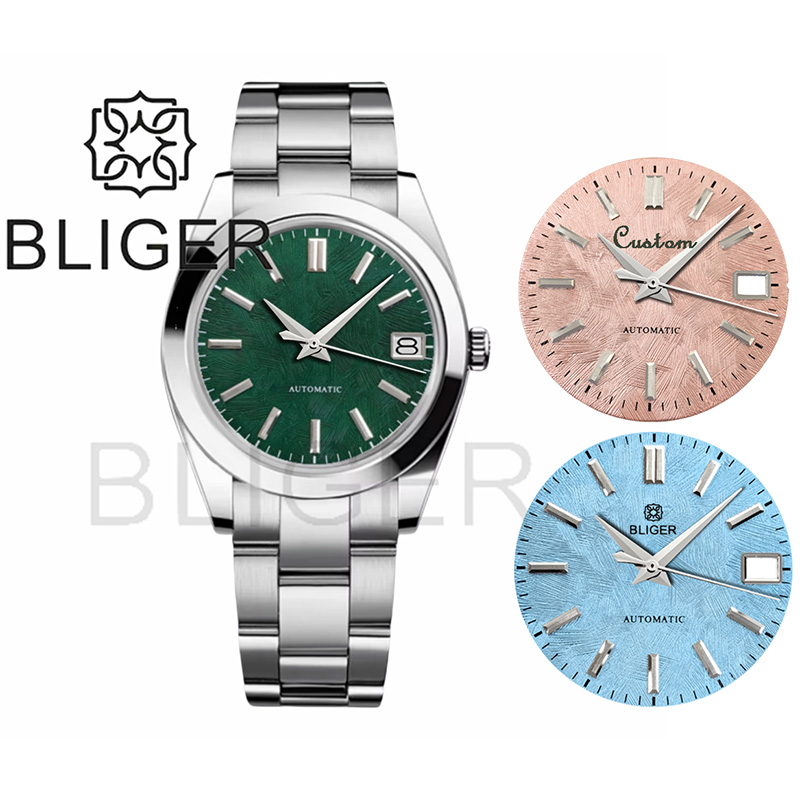 Luxury Watch German - BLIGER 36mm39mm aangepast logo groene wijzerplaat