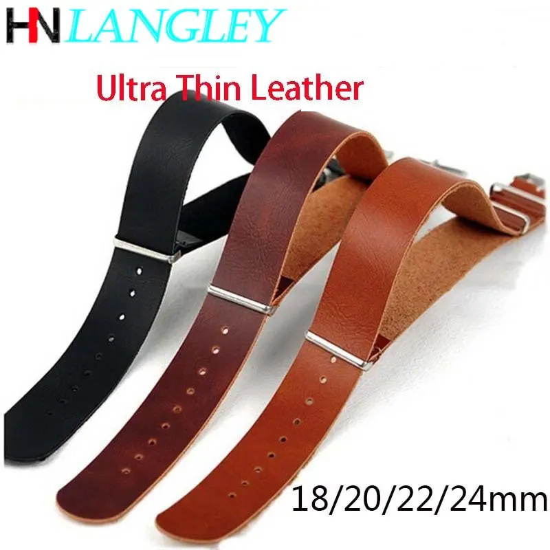 Dress Watch Ultra Thin - Ultra Dunne Lederen Horloge Band Strap