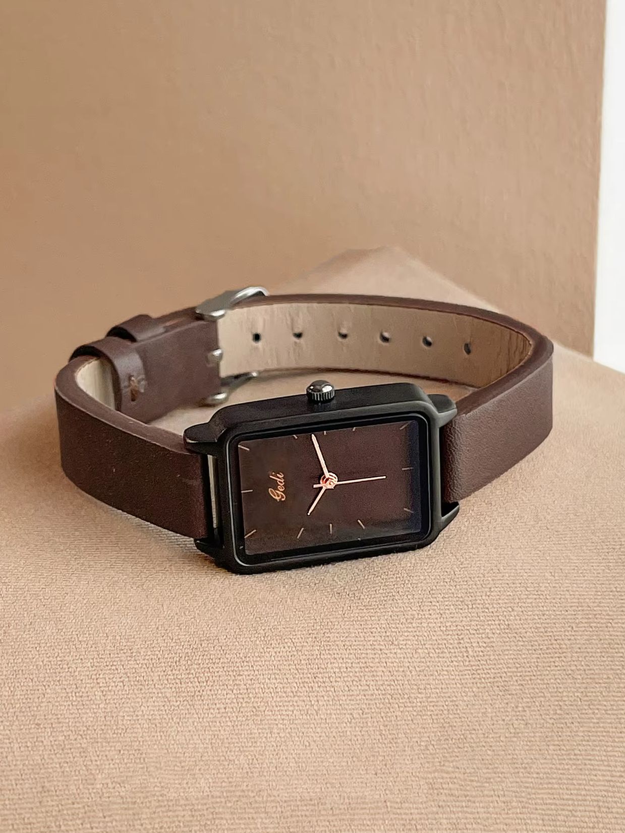 Dress Watch Ultra Thin - NIEUW Minimalistisch zwart vierkant dameshorloge Retro