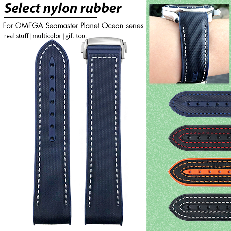 Omega Watch Seamaster - Hoge Kwaliteit Nylon Rubber Horlogeband 19mm