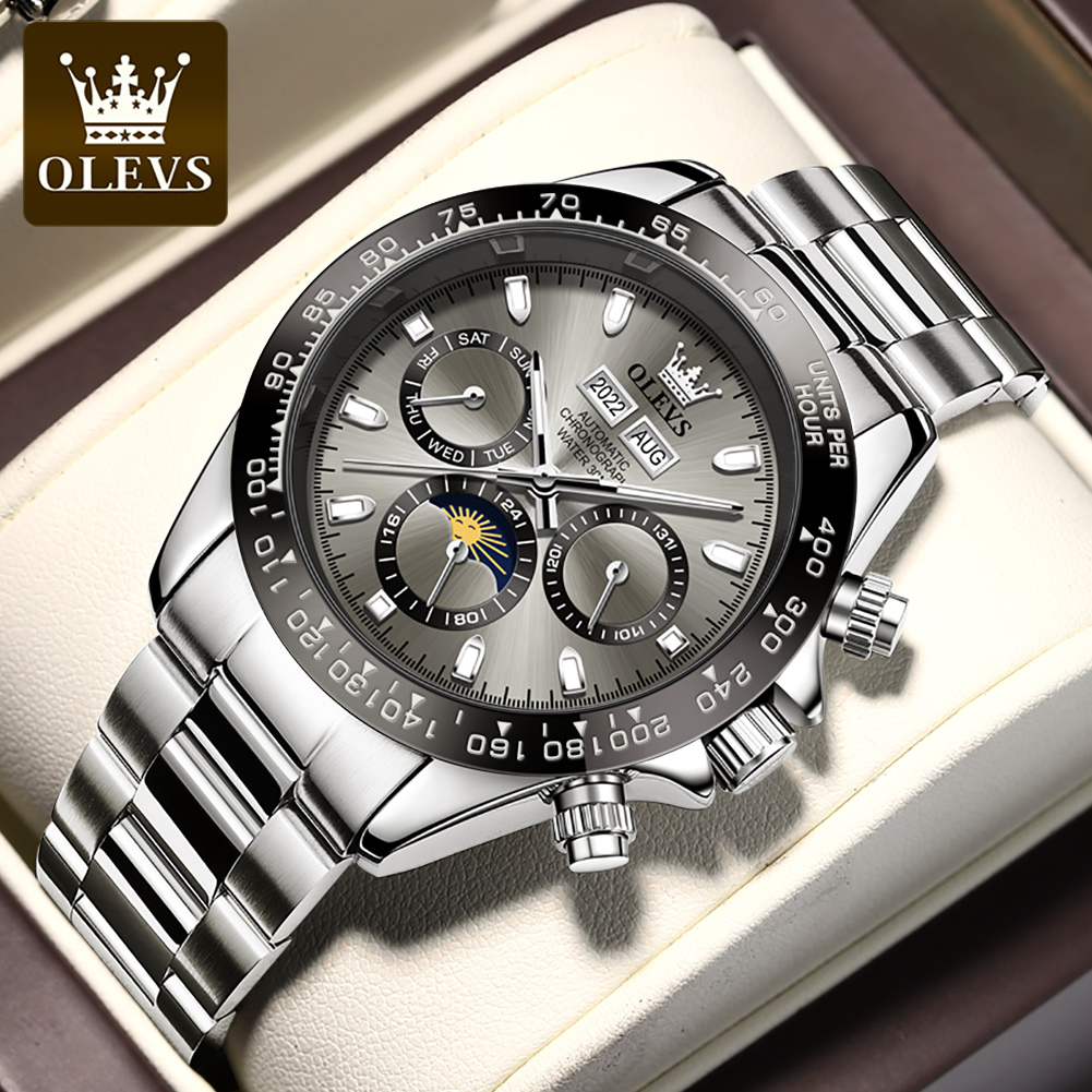 Omega Watch Seamaster - OLEVS 6654 Luxe herenhorloge chronograaf automatisch