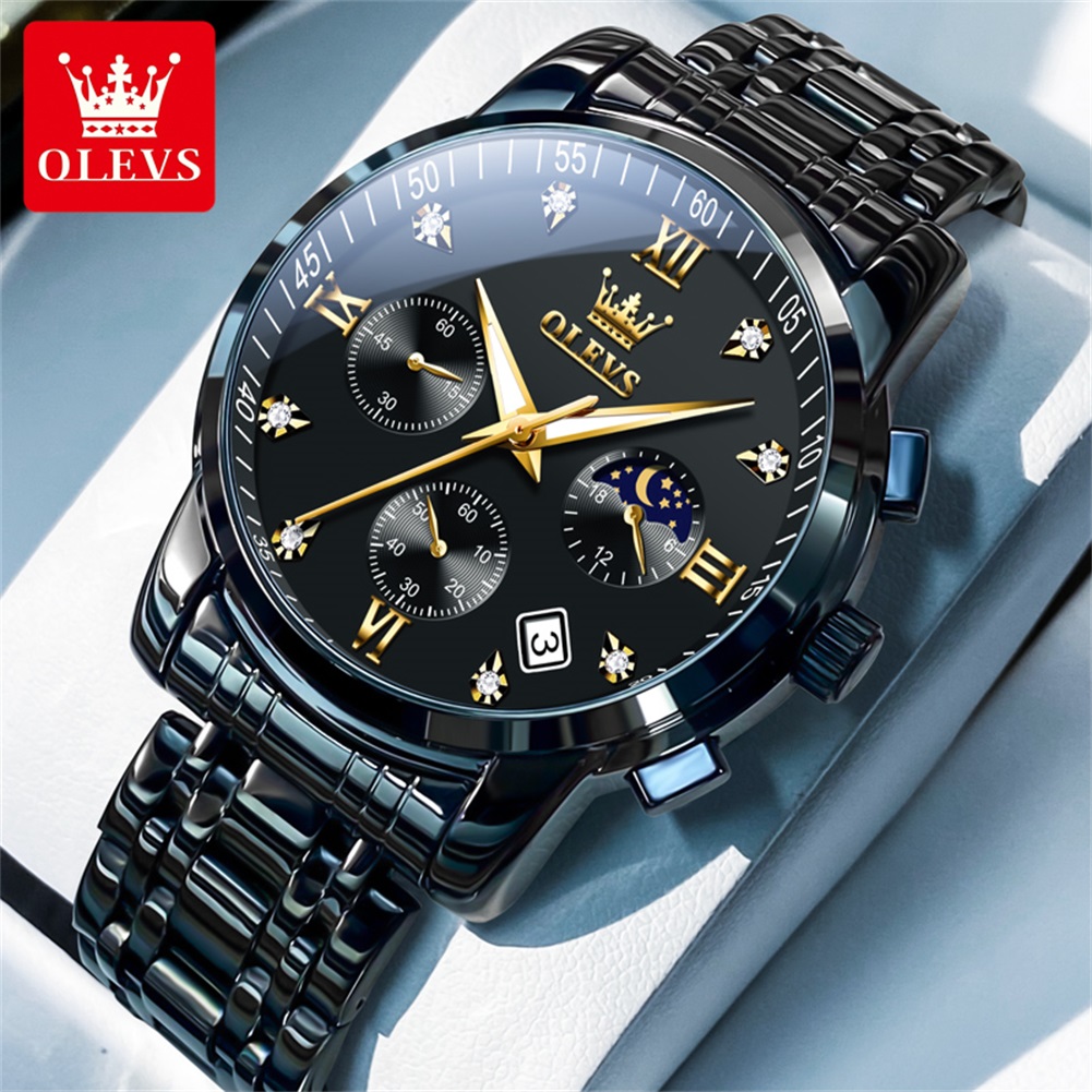 Luxury Watch Affordable - OLEVS Populaire herenhorloges roestvrij staal zwart