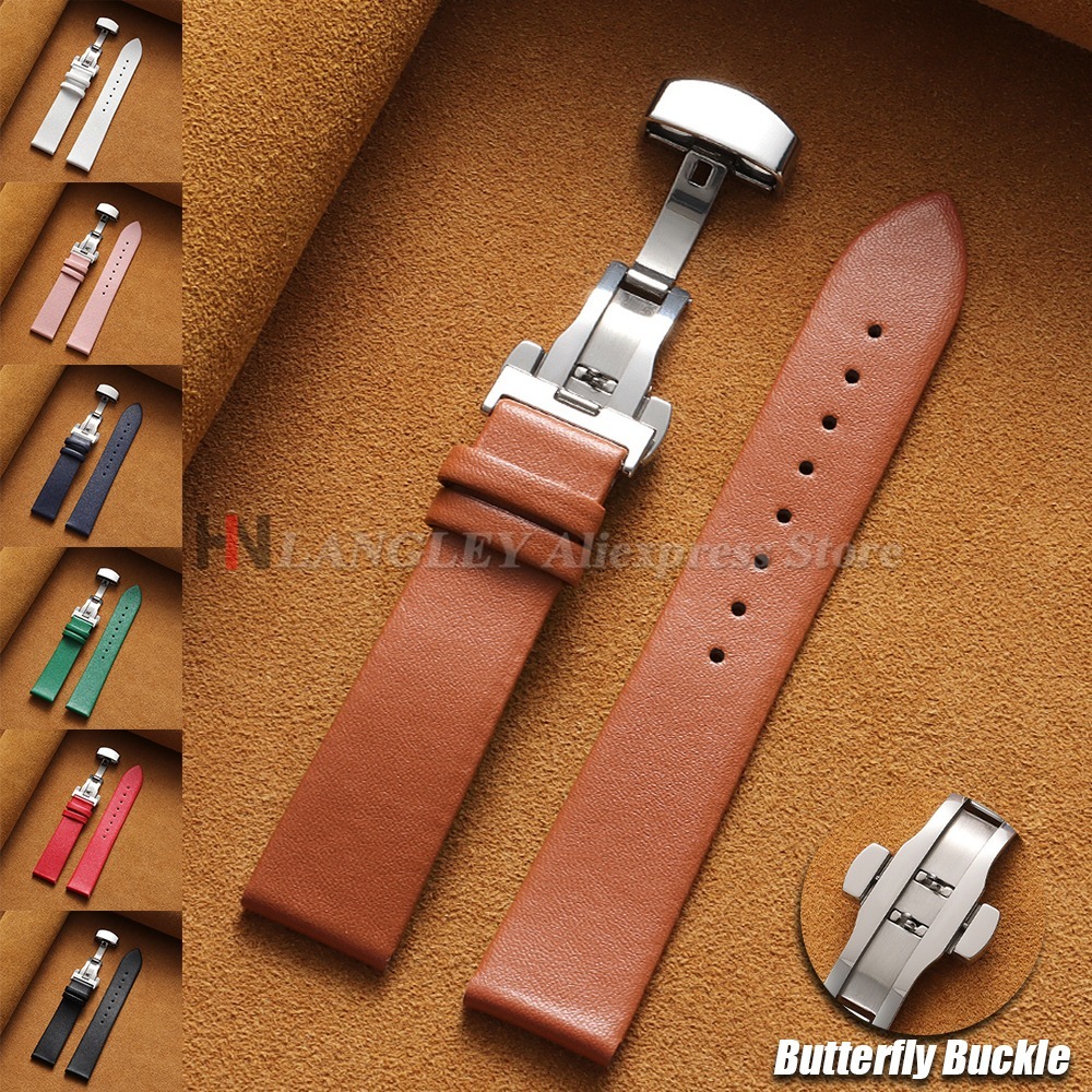 Dress Watch Ultra Thin - 12/14/16/18/19/20/21/22mm Kalfsleer Horlogeband Ultradunne Lederen Band