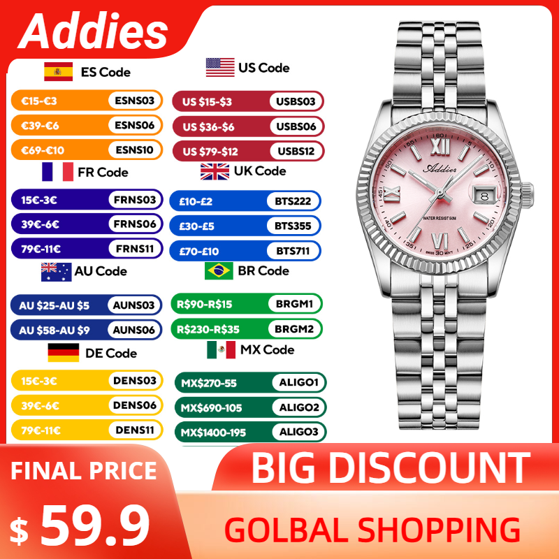 Perpetual Calendar Watch - Addies Luxe Dameshorloge Saffierkristal Roestvrij Staal