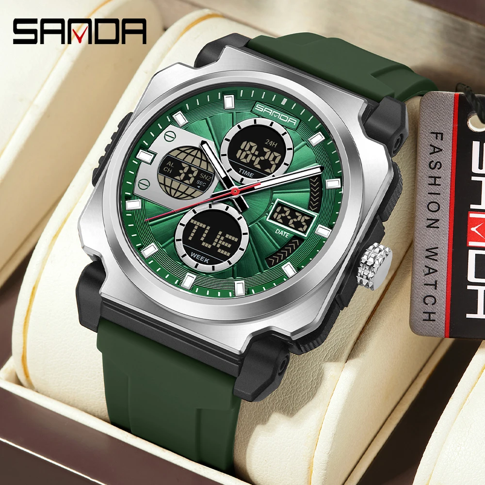 Luxury Watch Shop - SANDA elektronisch herenhorloge buitensporten multifunctioneel waterdicht