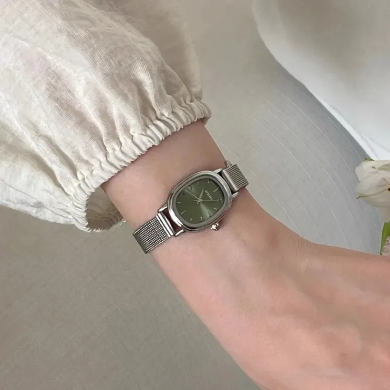 Luxury Watch Girl - Kleine Ovale Wijzerplaat Groen Horloge Eenvoudige