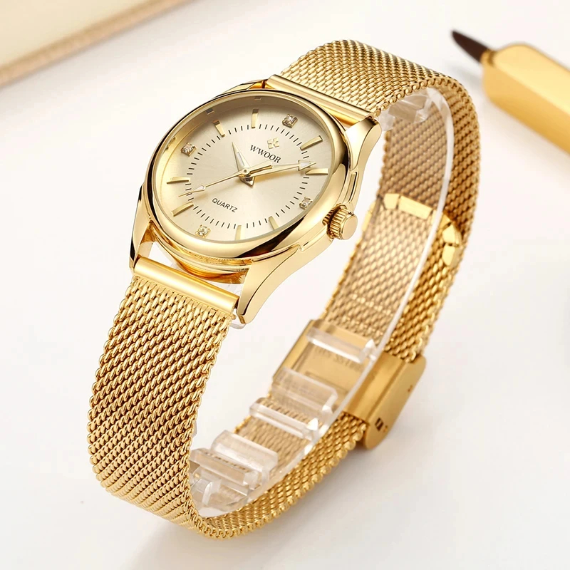 Luxury Watch Index - WWOOR Luxe Merk Jurk Gouden Horloge