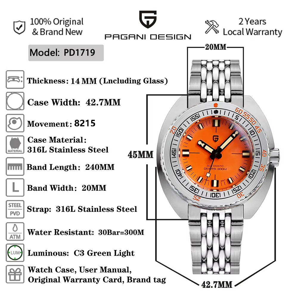 Pagani Design 2026 Heren Mecha - Diver Watch 300M recensie en prijs