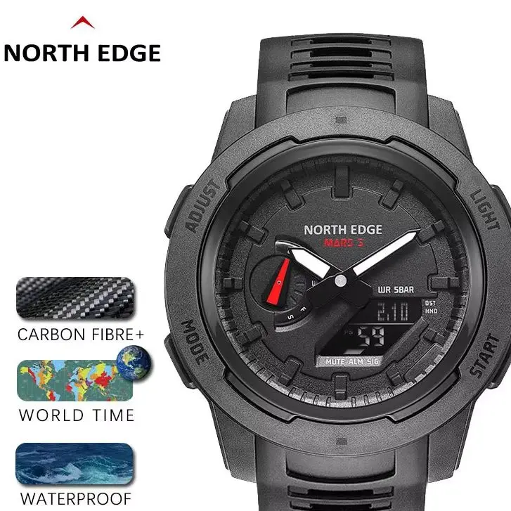 NORTH EDGE Mars 3 Heren Milita - Diver Watch 300M recensie en prijs