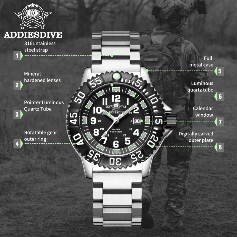Addies Duik Mannen Mode Casual - Diver Watch 300M recensie en prijs
