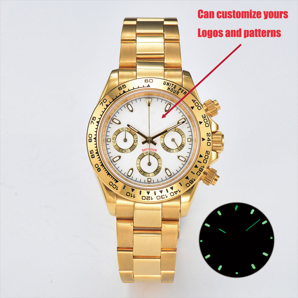 39 mm goud herenhorloge VK63 u - Luxury Watch Gold recensie en prijs