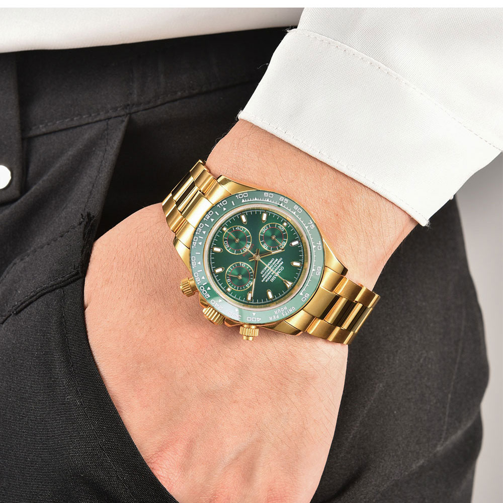39 mm goud herenhorloge VK63 u - Luxury Watch Gold recensie en prijs