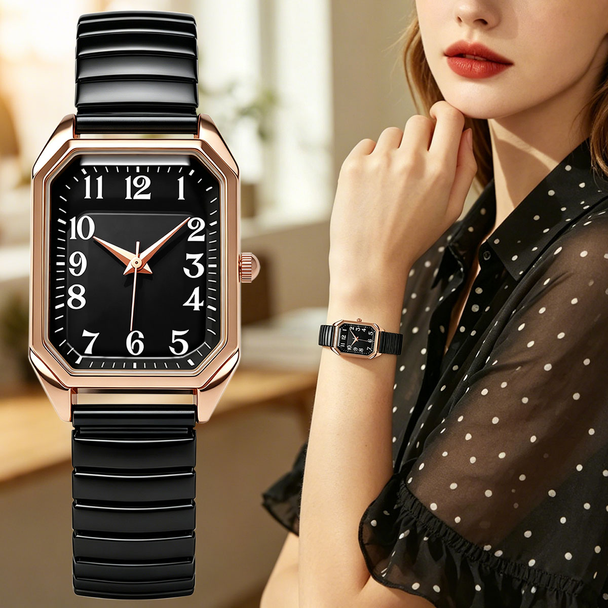 Dames achthoekig rechthoekig q - Luxury Watch Girl recensie en prijs