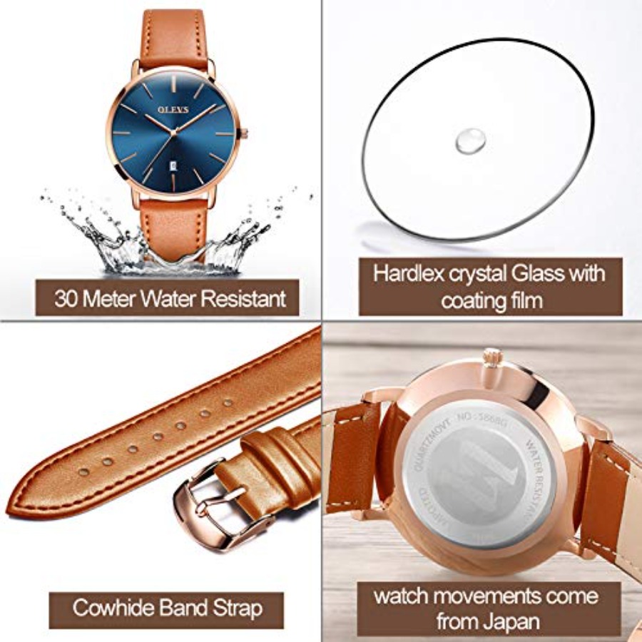 OLEVS Heren lederen horloges Z - Dress Watch Ultra Thin recensie en prijs