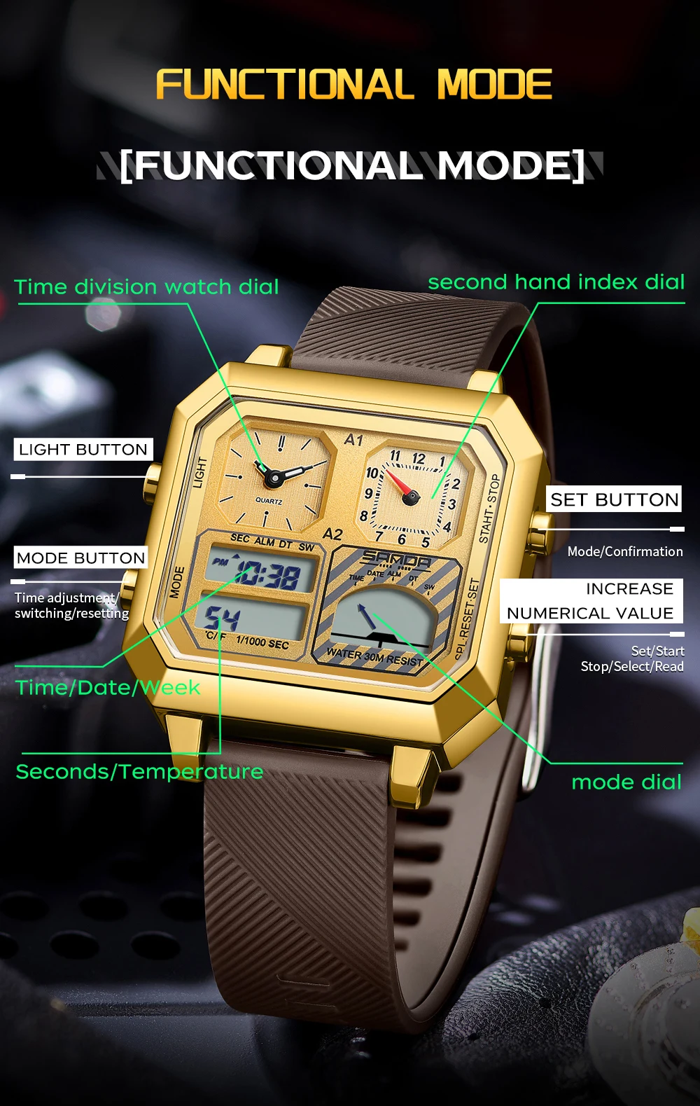 SANDA Topmerk 6210 Mode heren  - Luxury Watch Shop recensie en prijs